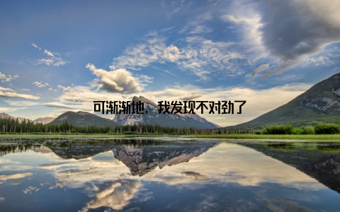 可渐渐地, 我发现不对劲了