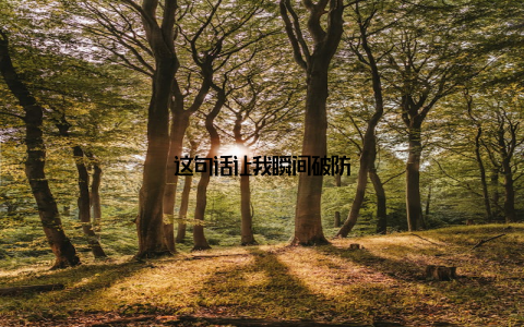 这句话让我瞬间破防