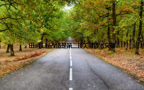 田间工程改造是第二项关键技术突破